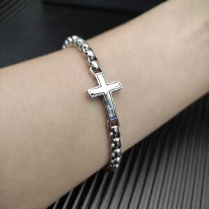 David Yurman Silver Cross Bracelet 19.5cm